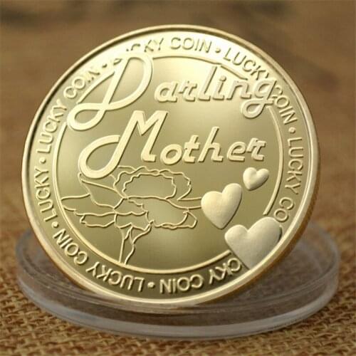 Russia Commemorative Coin Clover Blessing Lucky Mother Medal Challenge Replica Coins Souvenir Mothers Day Gift Collection