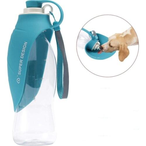 Pet Dog Water Bottle Drinking 580ml Portable Pet Water Bowl Food Grade Soft Silicone Leak proof Dog Cat Travel Drinker Dispenser