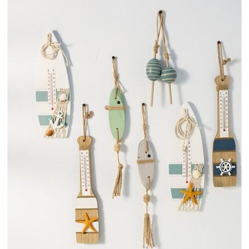 Mediterranean Style Hanging Wooden Fish Wall Art Decor Vintage Handcrafts Home Decor Nautical Theme Ornament Accessories