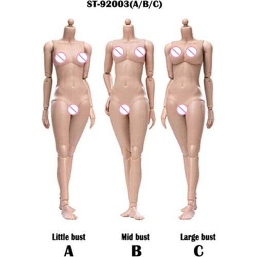 For Sale 1/6 Scale Sexy Flexible Female Body Figure 92003 92004 Suntan Skin Small Mid Large Bust for 12 " Action Figure Doll