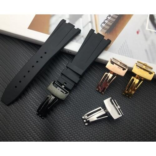 Luxury Brand Silicone rubber Watchband For Audemars for Piguet Strap 28mm Watch AP Band Mens Bracelet butterfly buckle tools