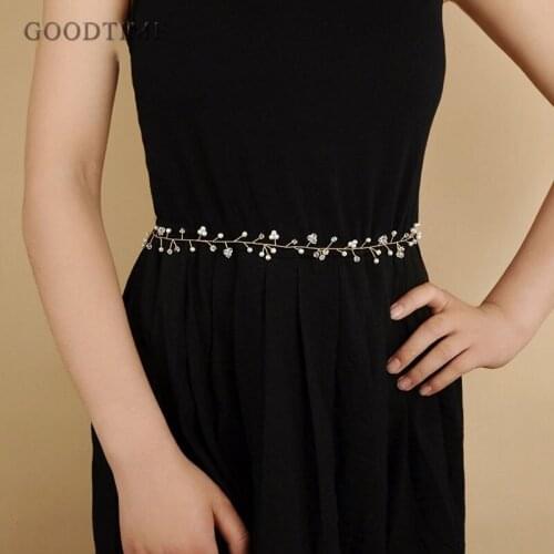 Luxury Gold Alloy Leaves Crystal Wedding Belt Ribbon Satin Bridal Waistband Sash for Bride Bridesmaid Lady Party Prom Jewelry