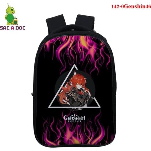 Genshin Impact Backpack Students Zipper 14Inch Primary School Bags Teenage Burden Alleviation Boys Girls Traval Mochila Infantil
