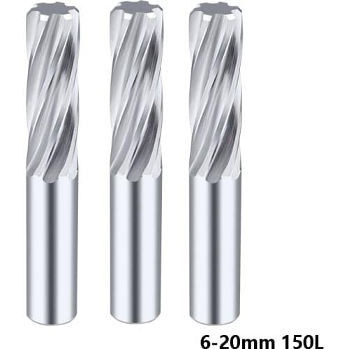 BEYOND Tungsten Steel Spiral Reamer HRC55 Lengthened 150mm Carbide Straight Shank Machine Reamers Processing Center 6-20mm