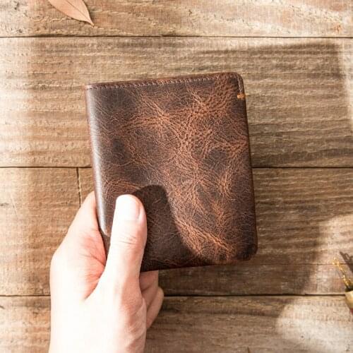 Thin Soft Design Black Genuine Leather Men Mini Wallet With Photo Holder Card Holder TH01