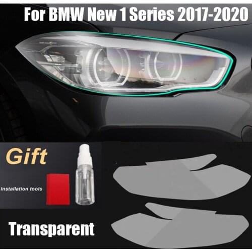 TPU Headlights Film For BMW New 1 Series 2017-2020 Car Styling Transparent Tint Black Protective Precut Sticker Accessories 2Pcs