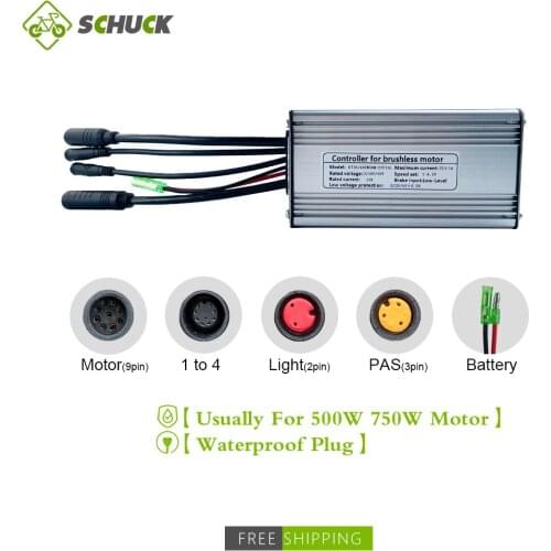 Electric Bike Waterproof KT Controller 36V 48V 750W 25A Electric Bicycle 9 Mosfet with Throttle Brake PAS Sensor KT Display