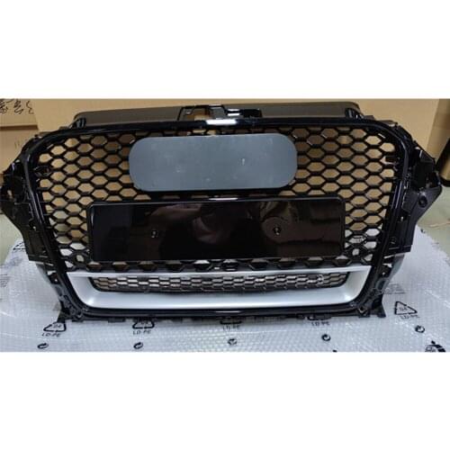 Honeycomb Grill Mesh Gloss Black for Audi A3/S3 8V 2014 2015 2016 RS3 Quattro Style Hex Mesh Front Bumper Hood Grille