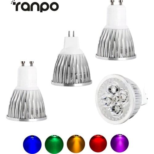 Dimmable LED Spotlight Bulb GU10 MR16 9W 12W 15W 110V 220V 12V Lamp LED Lamp Red/Blue/Yellow/Green/Purple LED SPOT Light