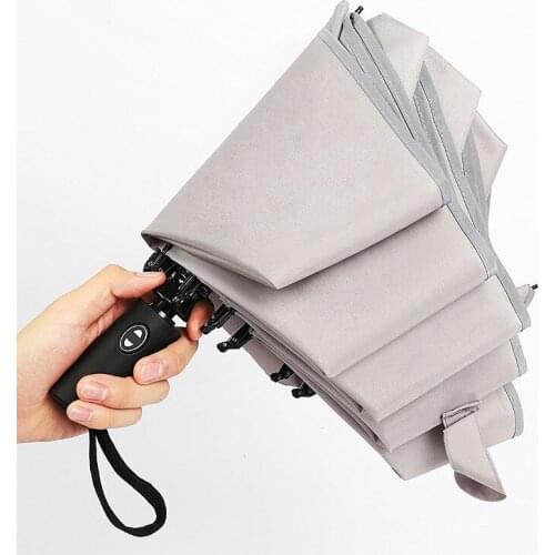 Creative Reverse Automatic Umbrella Waterproof Windproof Three Folding Inverted Inside Out Parasol Portable Women Gift