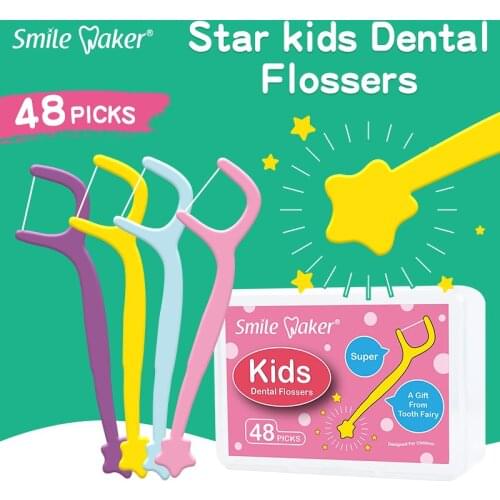 Star Kids Dental Flossers Wholesale Individually Wrapped Cute Colorful Children Floss Picks