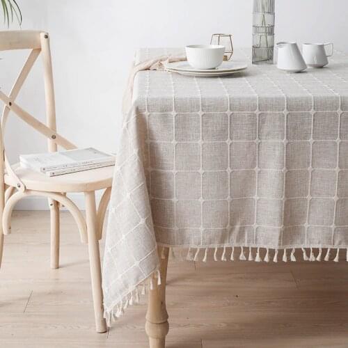 1 Pc Nordic Antependium cotton hemp thicken contracted rectangle Chinese style tea table cotton linen tablecloth table mat