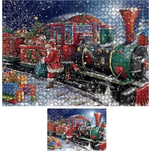 1000 Pieces Decompression Jigsaw Puzzles Christmas Paper Assembling for Adults Kids Educational Challenge Game Toys