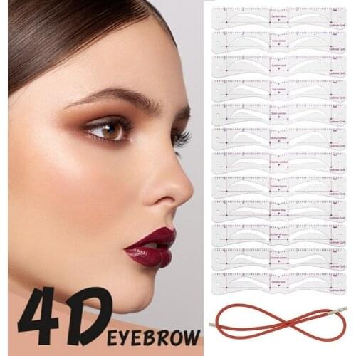 12pcs/Set Head-Wearing Thrush Assist Tool Conjoined Threading Thrush Card Artifact Female Eyebrow Modification Makeup Mold