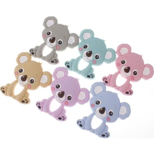 20pc Silicone Teether Pendant Koala Bear Teething Necklace Bpa Free Silicone Baby Pacifier Pendant Diy Nursing Jewelry