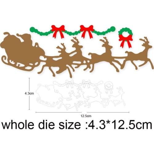 2021 New Metal Dies Christmas Santa Sleigh cutting dies and stamps Scrapbooking Stencils dies Album Cards Making Embossing dies