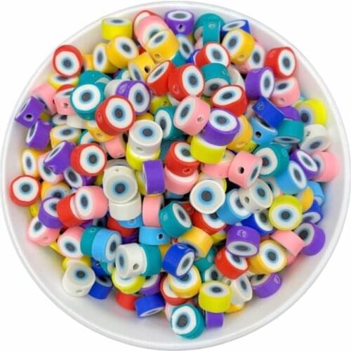 25 pcs 10mm Polymer Clay Fimo Mixed Color Evil eyes, eye Figure Beads, jewelry Making