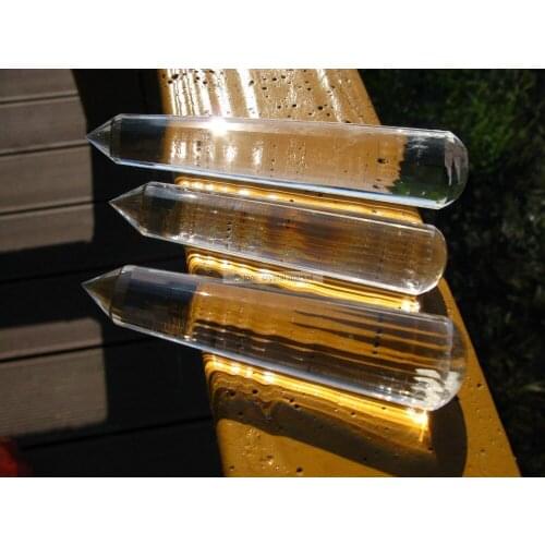 390g 3PCS ROUND BOTTOM 24 Sided VOGEL Style Clear Natural QUARTZ CRYSTAL POINT