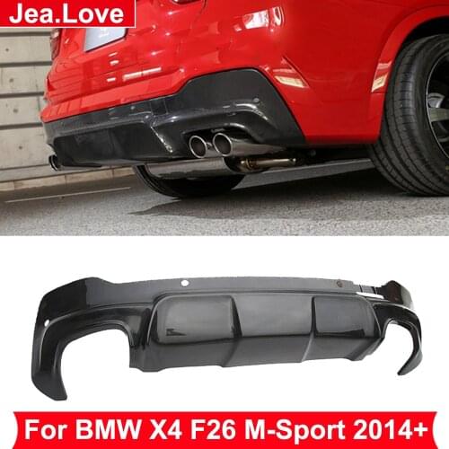 3D Style Real Carbon Fiber Rear Bumper Lip Diffuser For BMW X4 F26 M-Sport Model 2014 Up Car Body Modification Kit Part