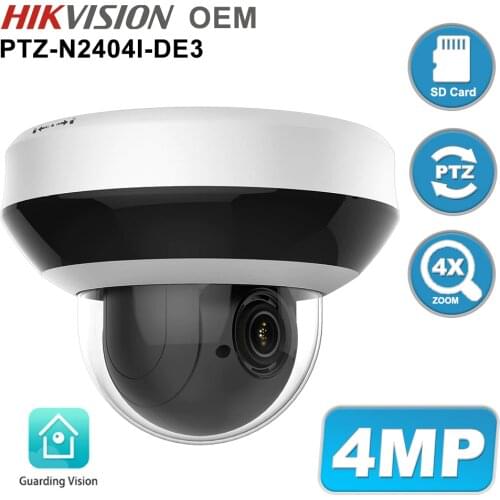 Hikvsion OEM 4MP PTZ POE IP Camera Support 4X Zoom 2-Way Audio CCTV Security Camera ONVIF IP 66 H.265 PTZ-N2404I-DE3