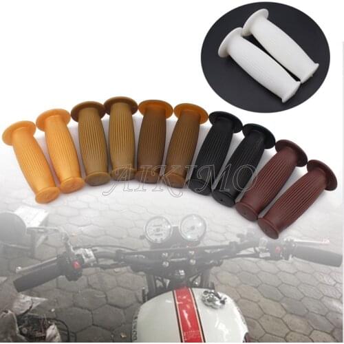 7/8 Motorcycle Handlebar Grips Vintage Rubber Handle Grips coffee Motorbike Retro Handlebar Grips For Harley Truimph Accessories