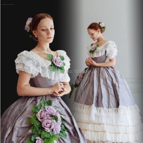 Tailored!Royal Eras Vintage Costumes Duchess Princess Civil war 18th Court Belle Marie Antoinette DRESS Victorian dresses HL-363