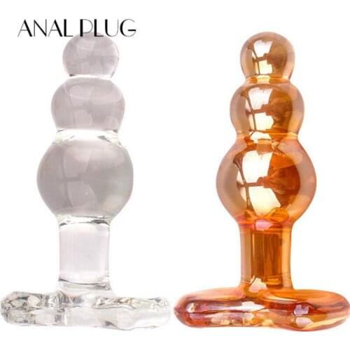 ANAL PLUG Transparent Crystal Glass Anal Beads,G Spot Glass Butt Plug Anal Dildo,Anal Sex Toys for Women Men