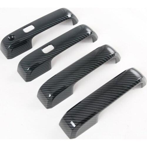 Automotive Interior Accessories ABS Carbon Fiber Outer Door Handle Decoration For 2017-2020 Ford Raptor F150
