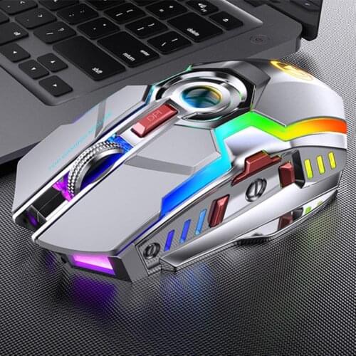 Wireless Gaming Mouse Rechargeable Silent LED Backlit Mice USB Optical Ergonomic 7 Keys RGB Backlit For Laptop Computer