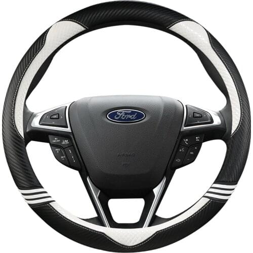 38CM PU Leather Car Steering Wheel Cover Anti-slip for Ford Focus 2 3 4 MK1 MK2 MK3 MK4 Auto Interior Accessories
