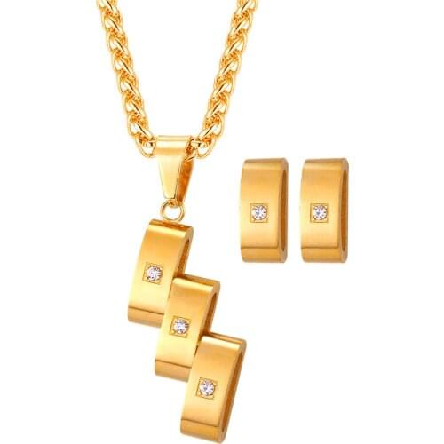 Collare Hollow Jewelry Sets For Women Gold Color Wedding Bridal Gift For Girls Crystal Rhinestone Earrings Necklace Set S157