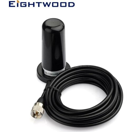 Eightwood VHF/UHF Dual Band Intercom Vehicle Radio Antenna Magnetic Mount NMO PL259 for Motorola PM400 XTL2500 Taxi Mobile