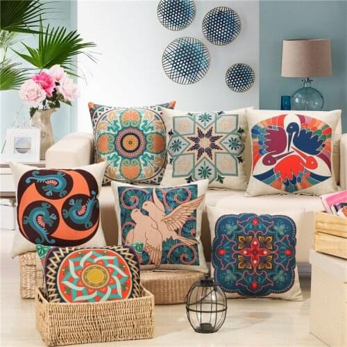 Hap-deer Creative Geometric Linen Cotton Pillow no filling Decorative Cushion Home Decor Sofa Throw Pillow Square Capa Almofada