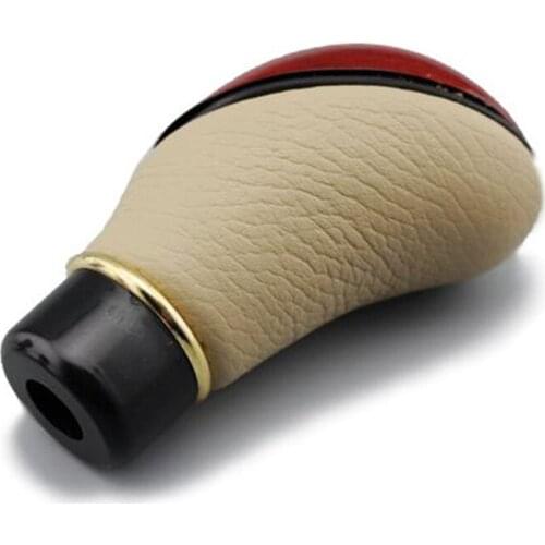 Imitation Wood PU Leather Auto Shift Knob Universal Car Manual Gear Shift Knob Stick Carbon Fiber Style Shifter Lever