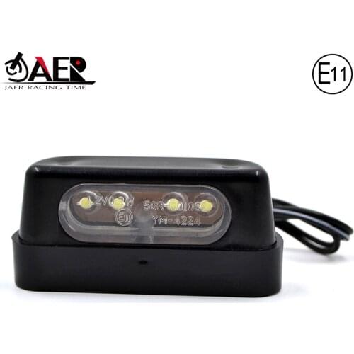 JAER Motorcycle White LED License Plate LED Lamp 12V Rear Tail Number Light for Honda Kawasaki Yamaha Suzuki High Quality