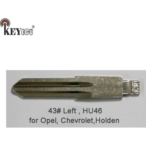 KEYECU 10x KEYDIY Universal Remotes Flip Key Blade 43# Left , HU46 for Opel, for Chevrolet, for Holden