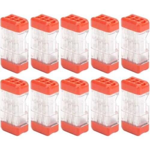 Electric Cable Terminal 10pcs Quick Connectors Transparent 2-In-4-Out Wire Block Terminal 24A 450V Multipurpose