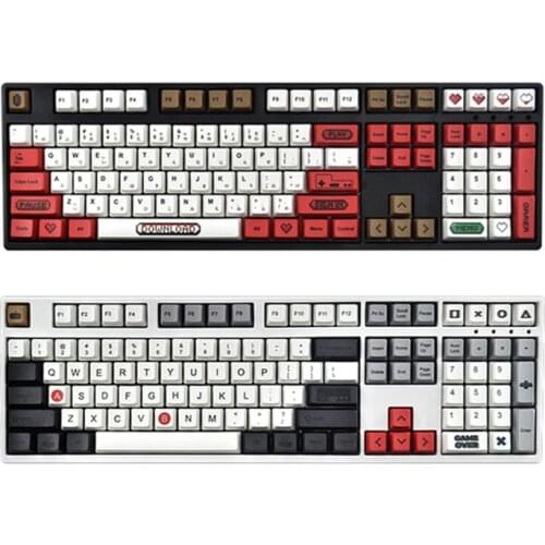 Custom FC/NES Theme Keycap PBT Double-Shot Dye Sublimation Process Keycap 108Keys Cherry Profile for Mechanical Keyboard