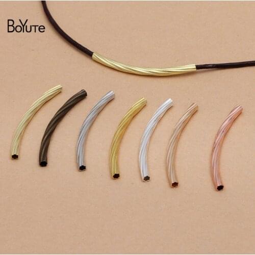BoYuTe (100 Pieces/Lot) 3*45MM Metal Brass Threaded Tube Materials Hand Made DIY Jewelry Making Accessories