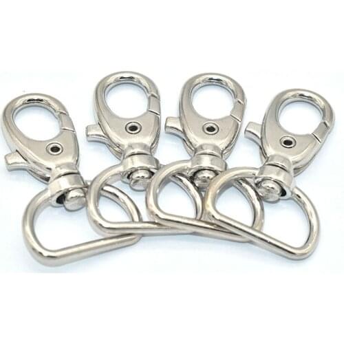 20mm Metal Swivel Hook Silver Swivel Clasp Snap Hooks Lobster Clasp Claw Push Gate Trigger Clasps Oval Ring For keychain