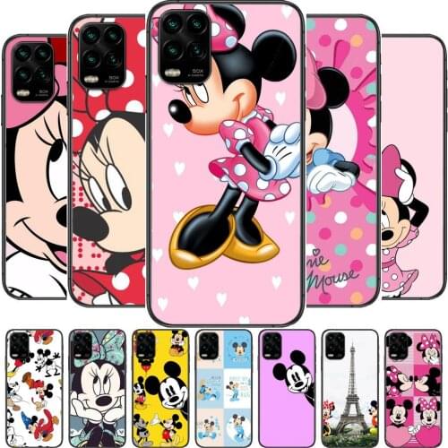 Cute Mickey and Minnie disney cartoon Phone Case For XiaoMi Redmi Note 10 9S 8 7 6 5 A Pro T Y1 Anime Black Cover Silicone Back