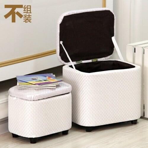 Multi-Functional Lobby Storage Chair Storage Stool Rectangular Leather Storage Box Household Sofa Footstool