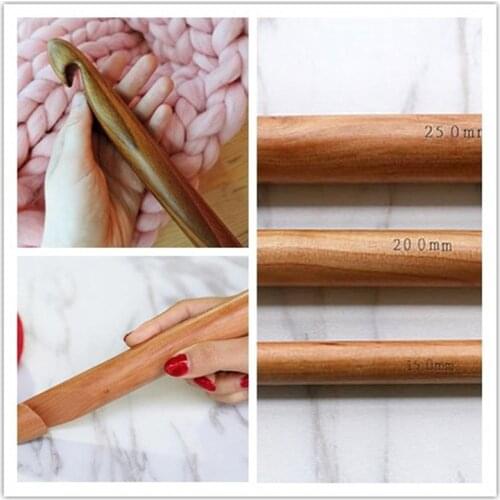 15Pcs New Wooden Bamboo Knitting Crochet Set Weave Yarn Craft Kit Large Knitting Needles Handcrafted Crochet Hooks