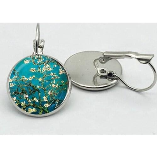 New Van Gogh Floral Almond Branch Earrings Van Gogh Vintage Earrings Van Gogh Fashion Girls Earrings Jewelry Gifts