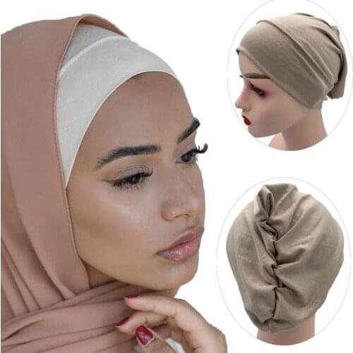 New Cotton Jersey Under Hijab Cap Stretchy Muslim Inner Hijabs Underscarf Bonnet Turban Femme Musulman Islamic Caps Under Scarf