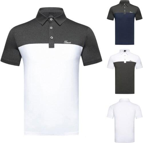 Golf Wear Polo Shirt MenS Golf Breathable Sweat Wicking Golf Shirt Outdoor Leisure Sports T-Shirt