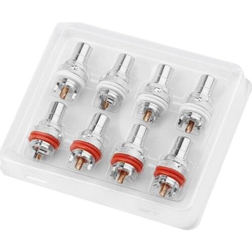 8PCS Audio Jack RCA Female Adapter Copper Rhodium Plating Acoustic Terminal Socket Chassis Jack RCA Connector CMC Plugs