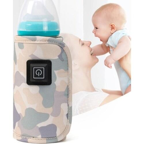 Portable USB Baby Bottle Warmer Travel Milk Warmer Insulation Thermostat Heater Infant Feeding Bottle Heated Cover Milk Warmer