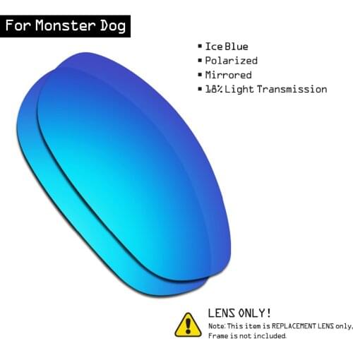 SmartVLT Polarized Sunglasses Replacement Lenses for Oakley Monster Dog - Ice Blue