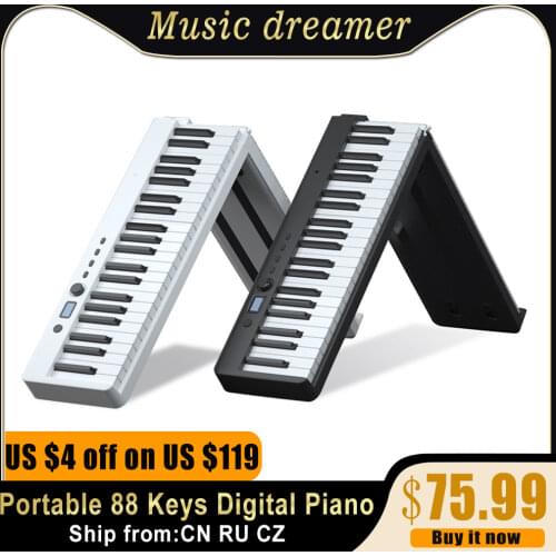 Portable 88 Keys Foldable Piano Digital Piano Multifunctional Electronic Keyboard Piano for Piano Student Musical Instrument